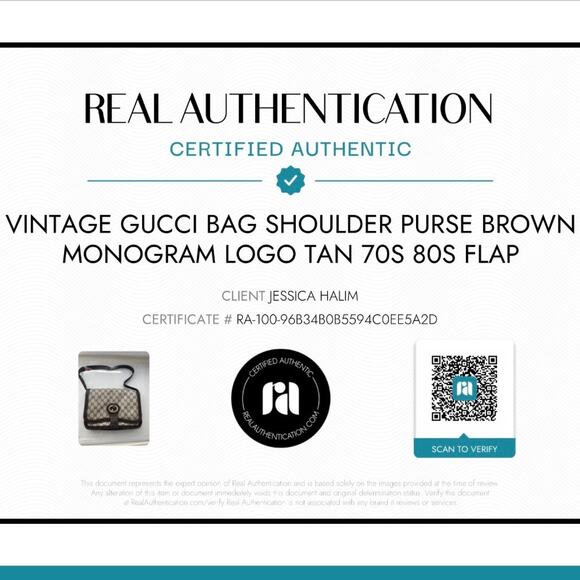 Vintage Gucci Bag Shoulder Purse Brown Monogram Logo Tan 70s 80s Flap - Picture 3 of 16
